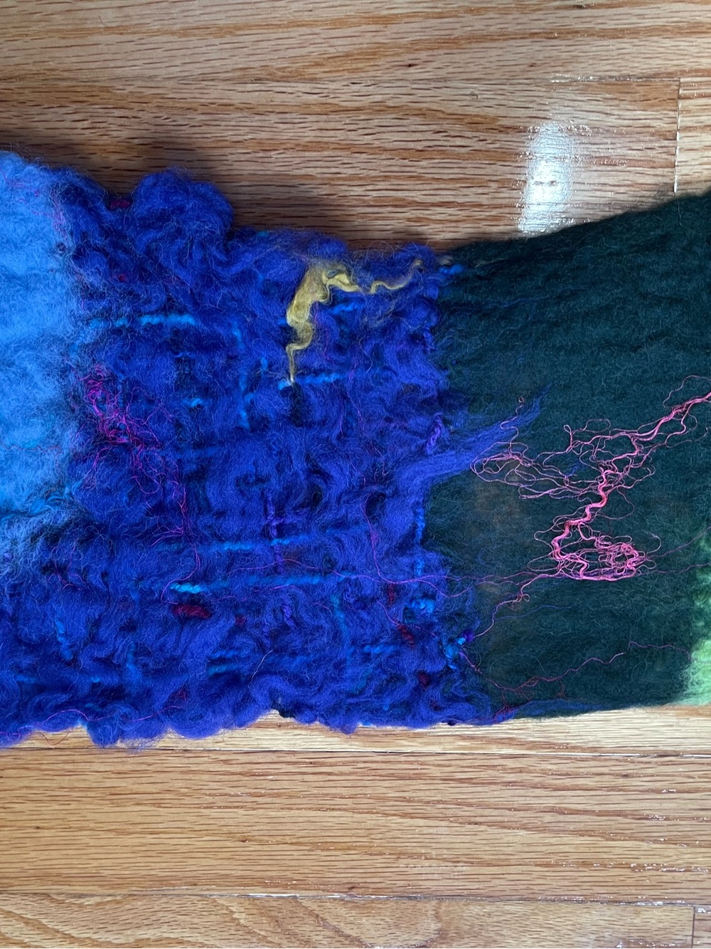 Colorful Hand-Felted Wool Scarf - Multi Color - Picture 8 of 15
